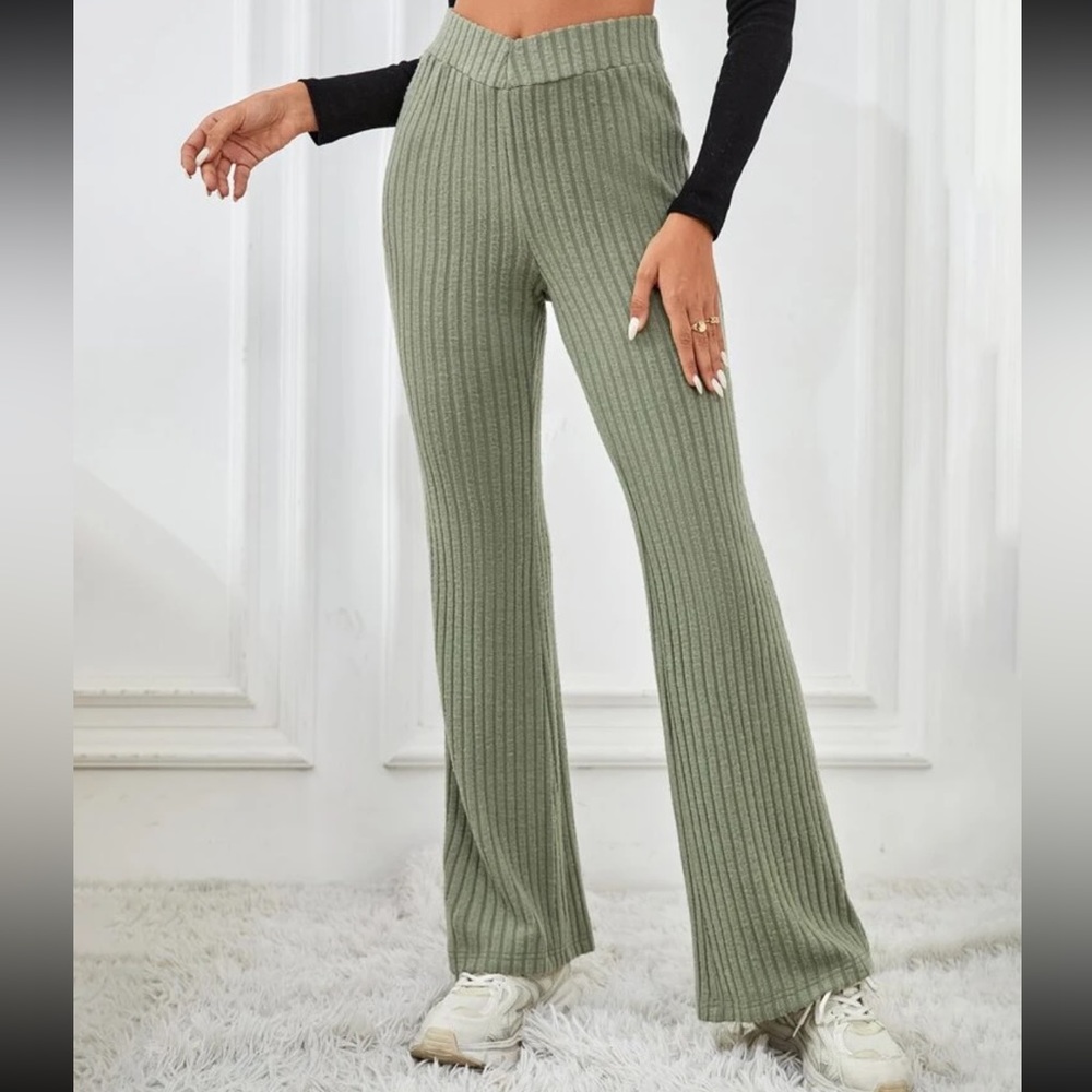 3 pack of SHEIN Essnce Solid Ribbed Knit Pants
